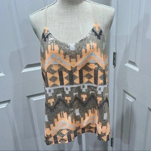 Daytrip Aztec sequined v-neck racerback tank - Picture 6 of 7
